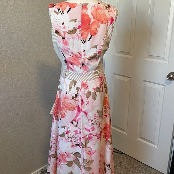 Calvin Klein Pink and Cream Asymmetrical Dress - Picture 3 of 4